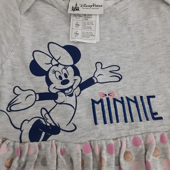 Disney Parks WDW Minnie Mouse Baby Girl 18-24mo One Piece Bodysuit Set of 2 - Picture 11 of 14